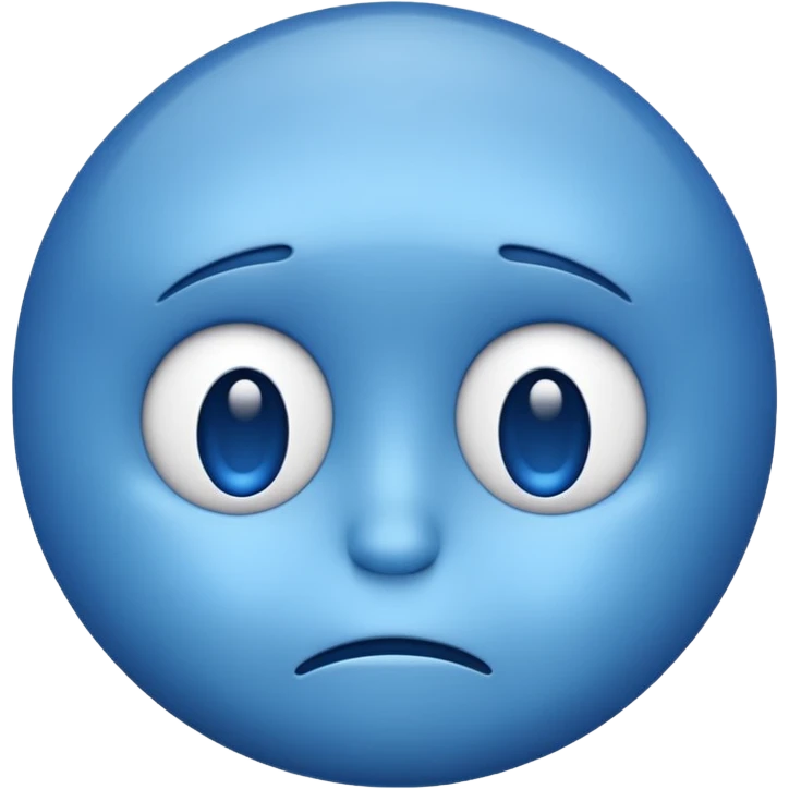 blue emoji with a sad face emoji