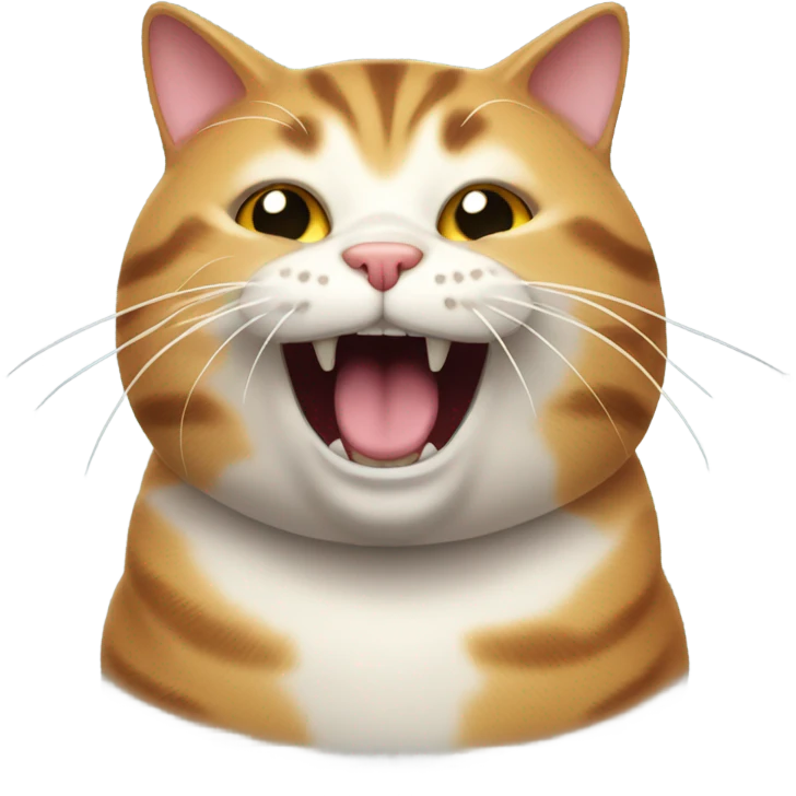 Fat tabby cat meowing emoji