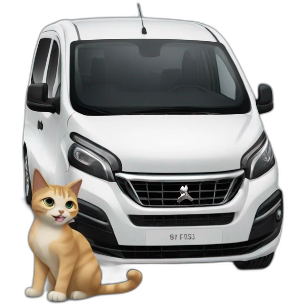 Cat in a Peugeot traveller emoji