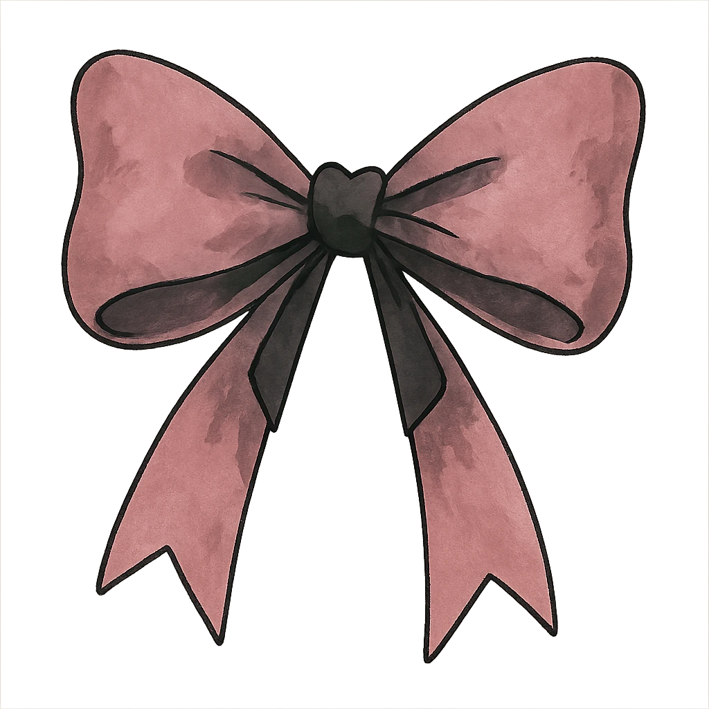pink and black gothic bow emoji
