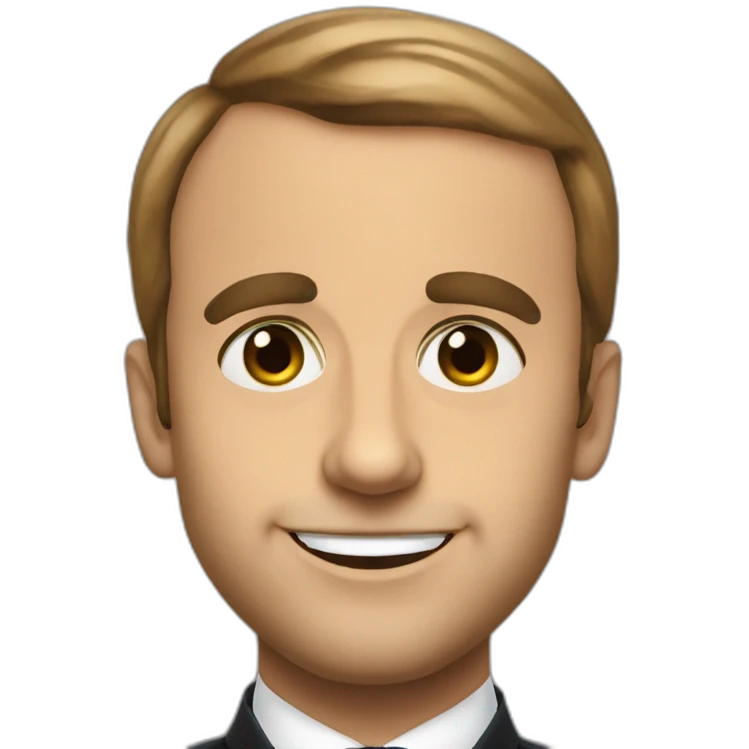 Macron with Heart eyes emoji
