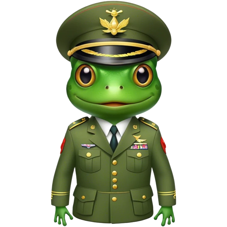 Frog in a military suit emoji