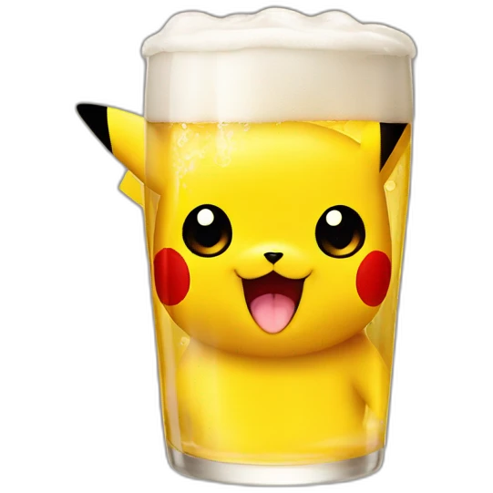 Pikachu drink beer emoji