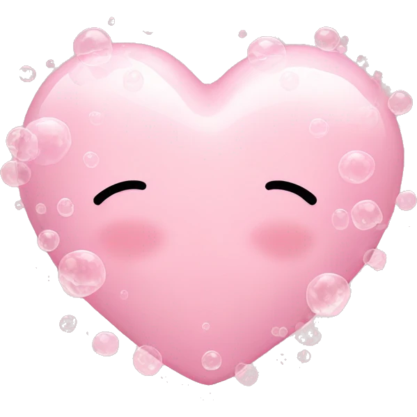 pale pink heart with bubbles emoji
