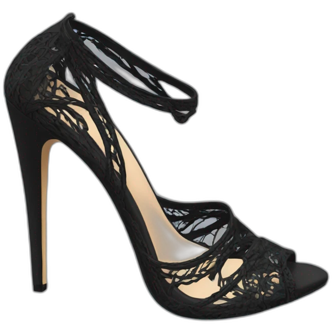 Black tall Lacey heels emoji