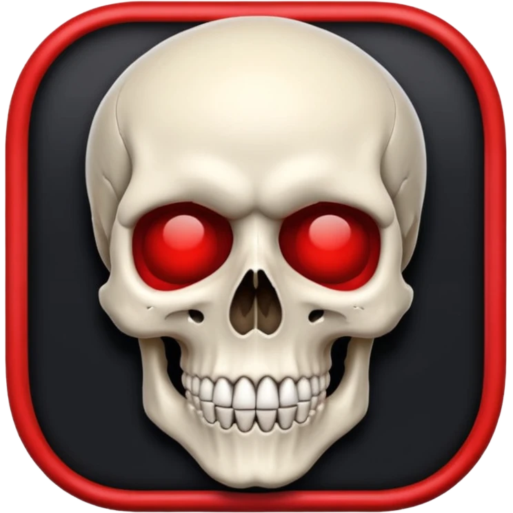 Skull With red border of the emoji emoji