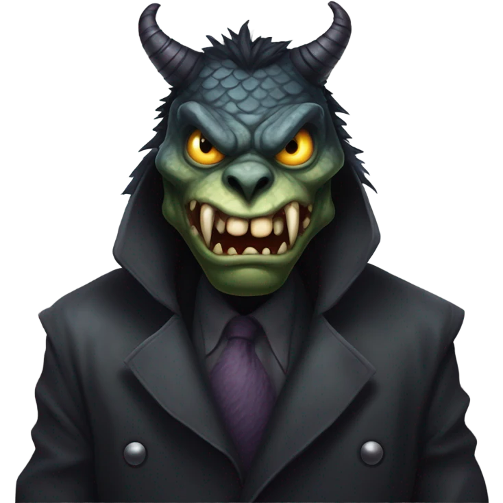 monster wearing a trench coat emoji