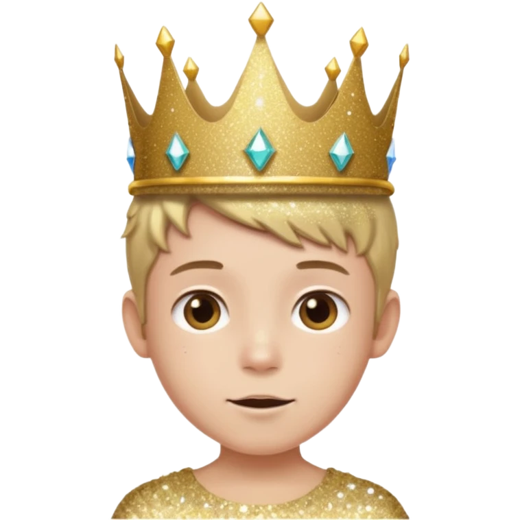 blue Boy glitter crown emoji