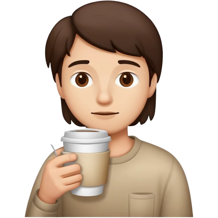 face half asleep with coffee cup emoji