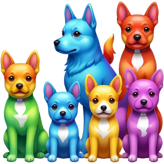 Rainbow dogs emoji