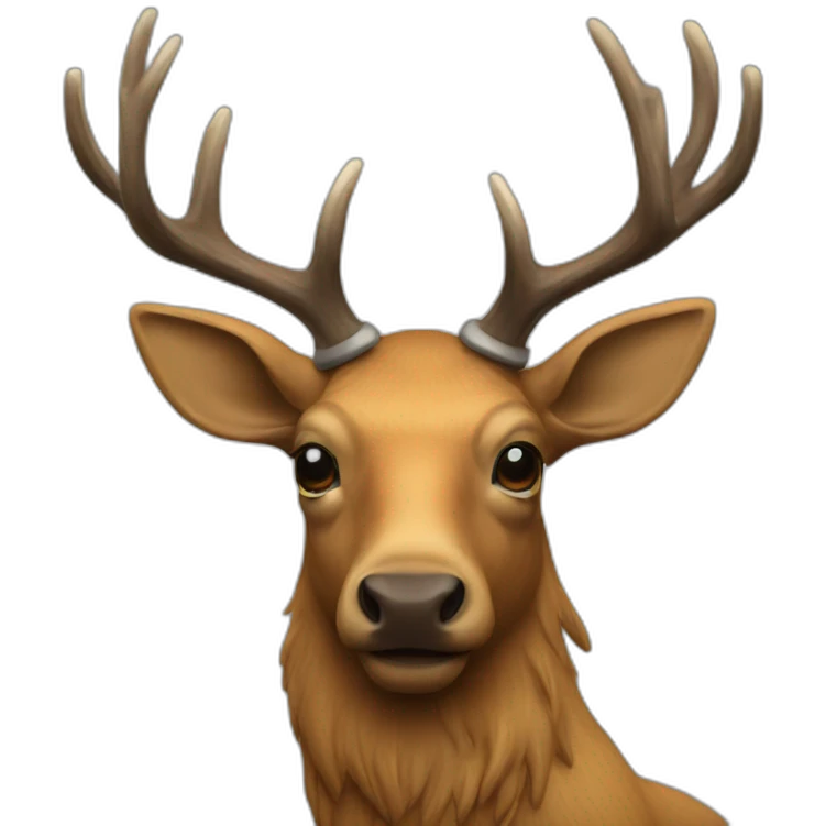 Elk with a helmet on  emoji