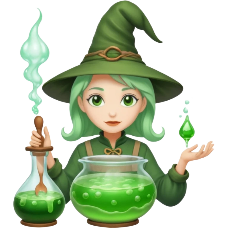 green witch cooking potion emoji