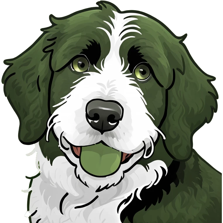 Black and white Bernedoodle Doddle  emoji