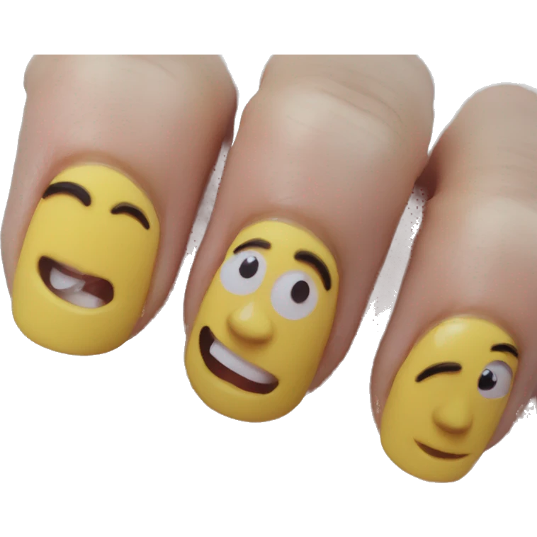 Emoji with acrylic nails emoji
