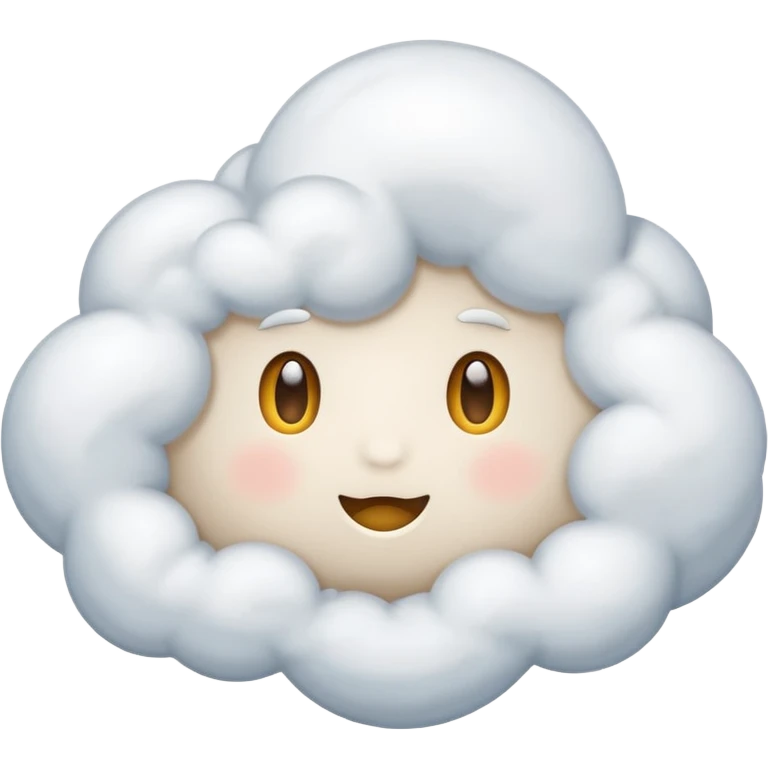 Cute cloud no face emoji