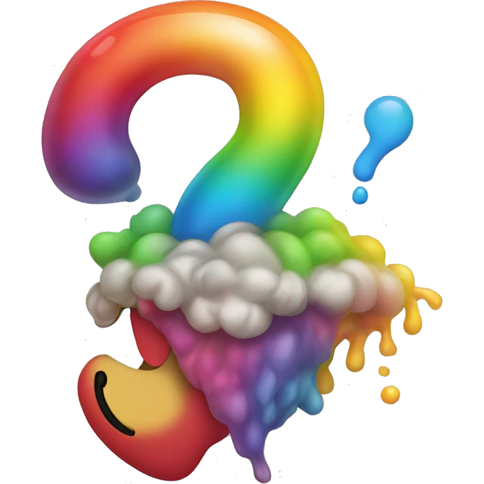 a froh which throw up a rainbow emoji