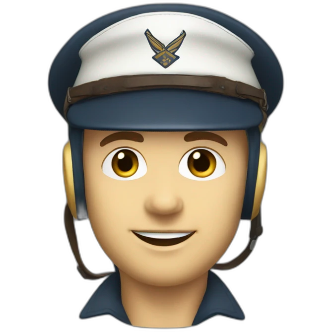 a caucasian 1940's air force pilot, with a leather helmet emoji