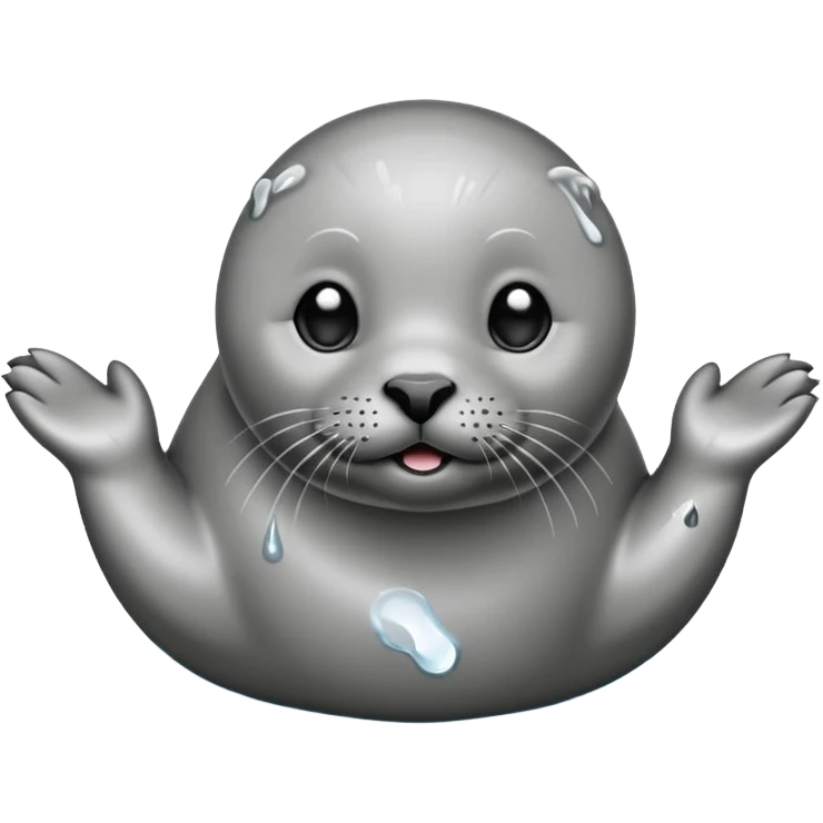 a seal drinking  emoji