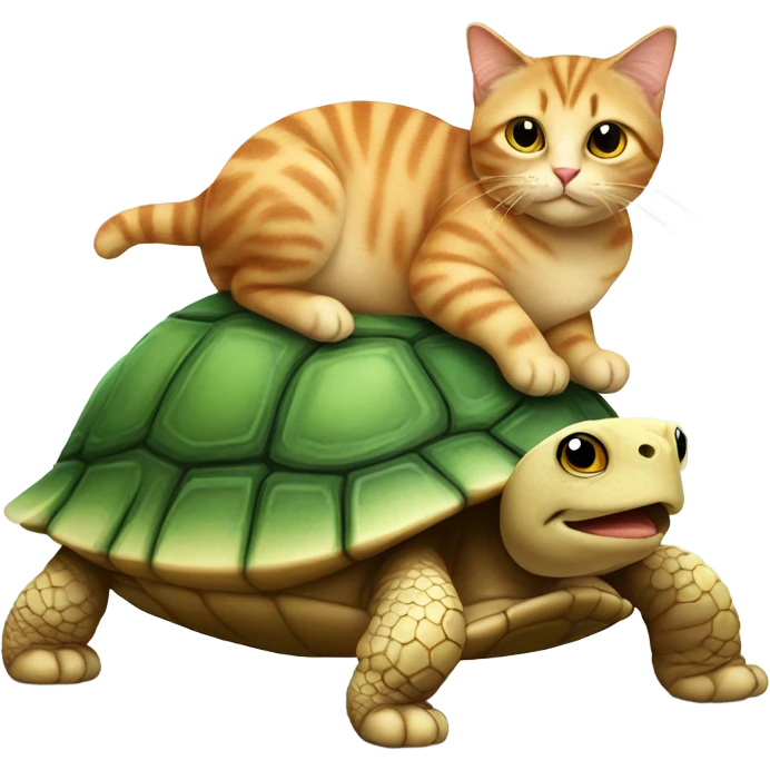 Cat riding a turtle emoji