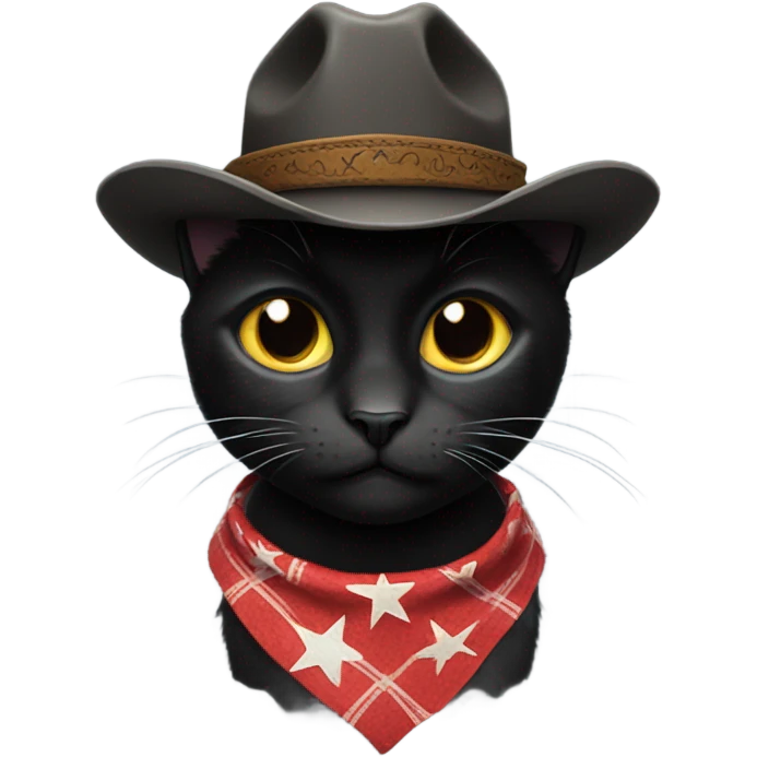black cowboy cat emoji