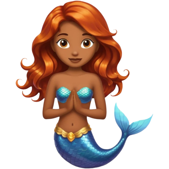 brown mermaid half body emoji