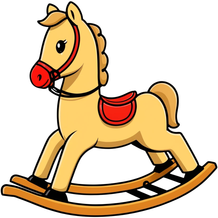 Beige wooden rocking horse toy emoji