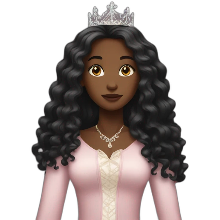 Black women with long hair princess emoji