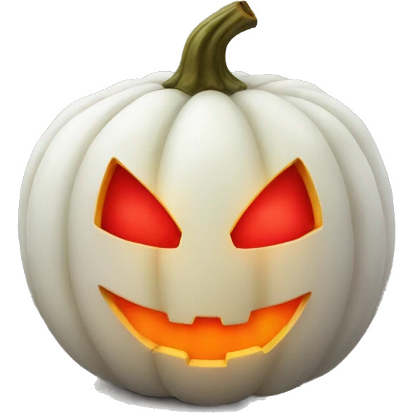 A white pumpkin with a red glowing inside emoji
