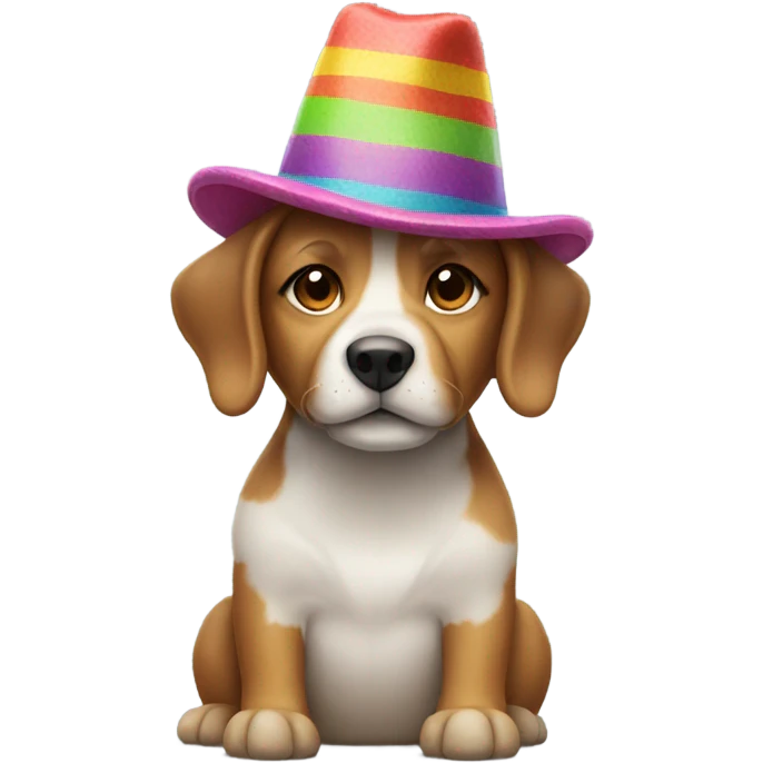 One Dog with hat emoji