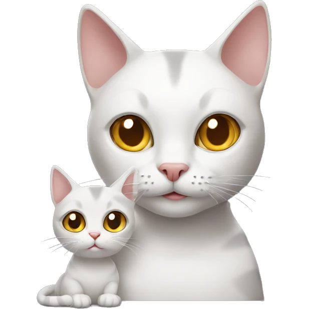 Cat and litle cat emoji