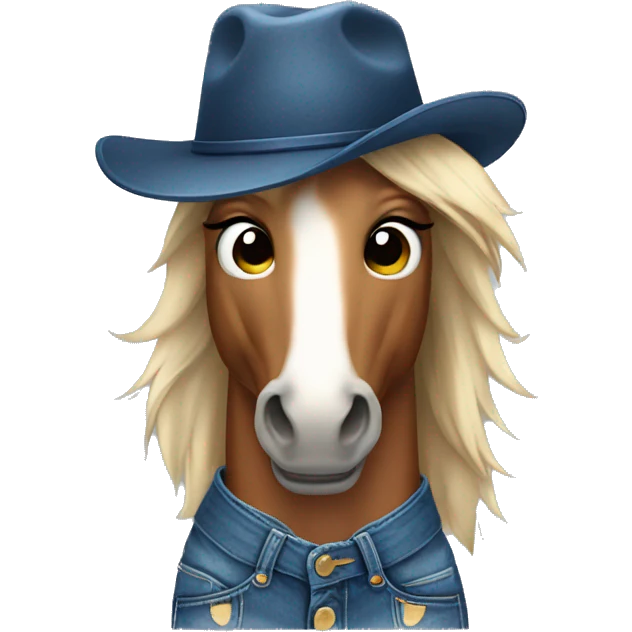 Horse with hat and jeans  emoji