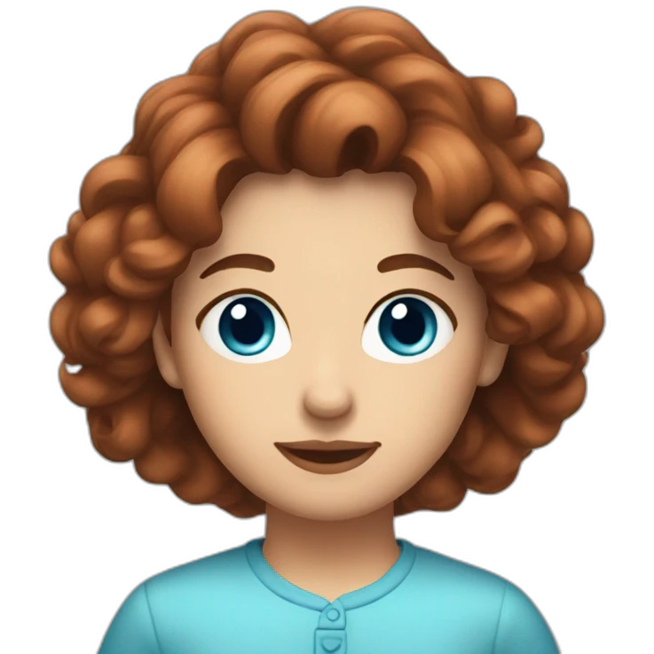 hair brownish red, blue eyes mom emoji