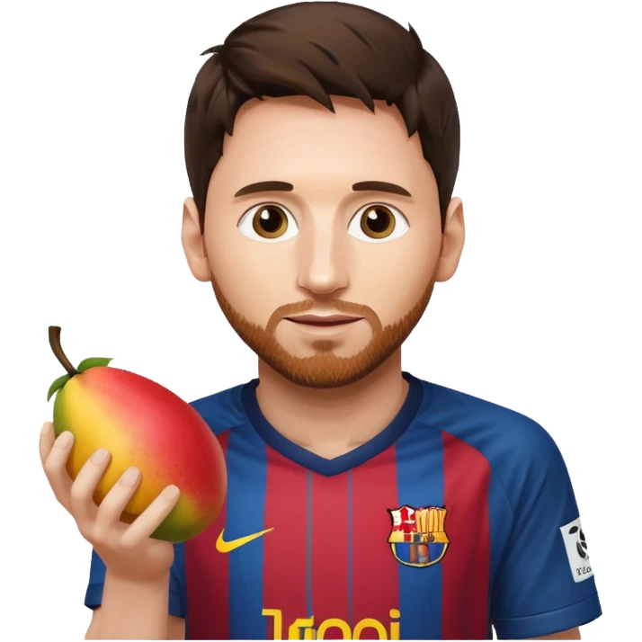Lionel messi holding a mango emoji