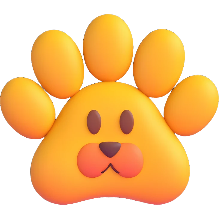 paw emoji, soft and rounded emoji