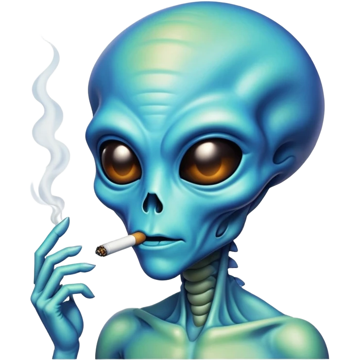 an alien smoking DMT emoji