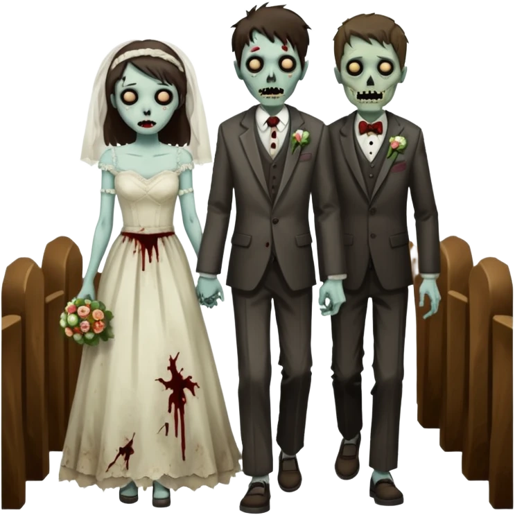 Zombie couple on wedding day emoji