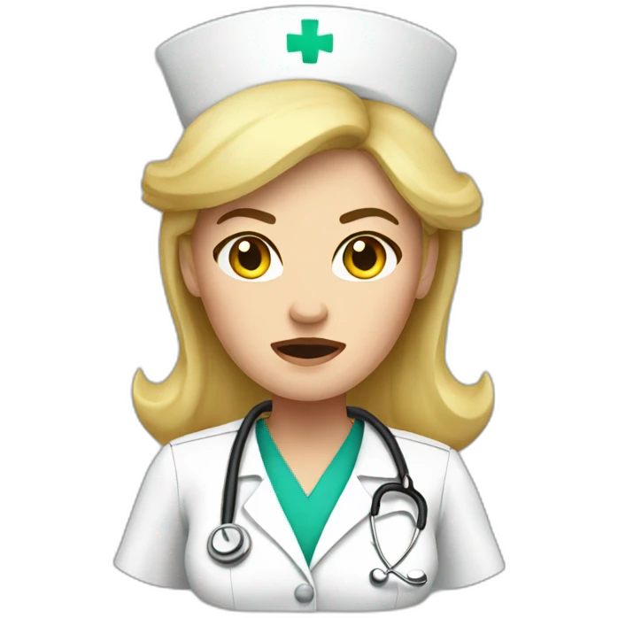 angry blonde woman nurse emoji