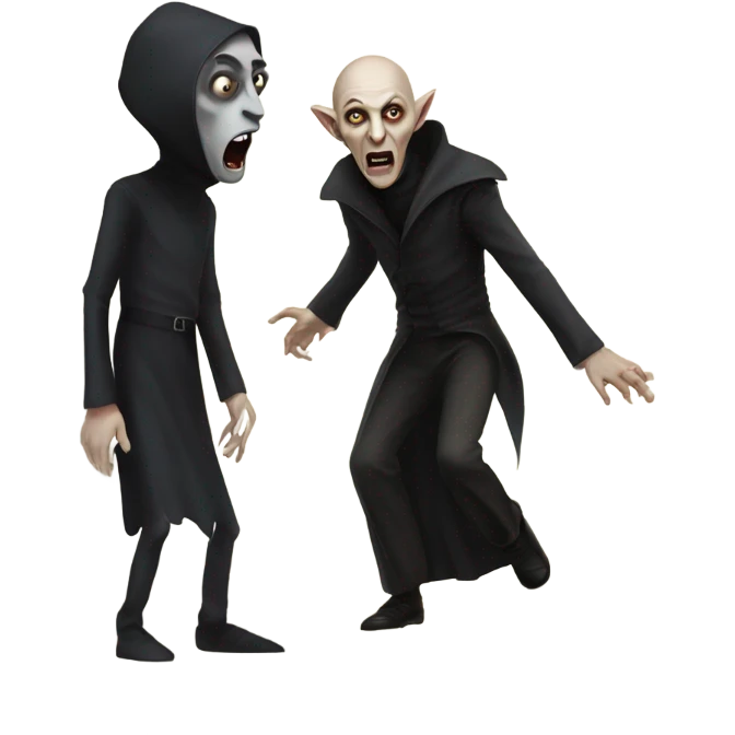 Guy sneaking up behind nosferatu and scaring him emoji