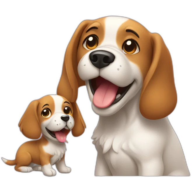 Barking dog with baby emoji
