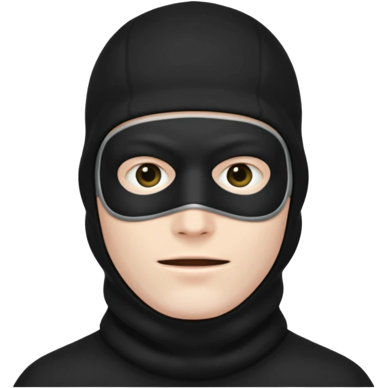 man in black balaclava with no eyes and mouth  emoji