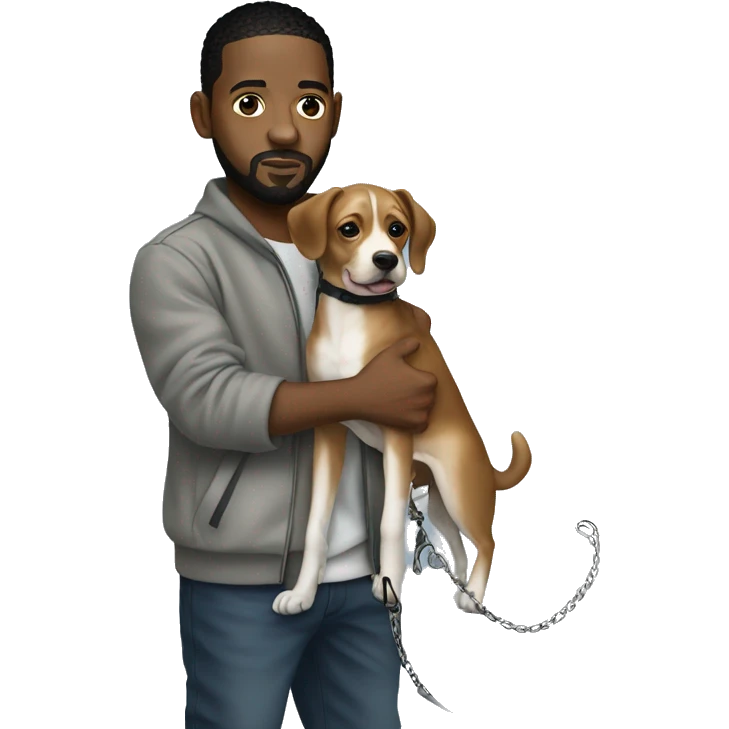 Kendrick Lamar holding drake as a dog on a leash emoji