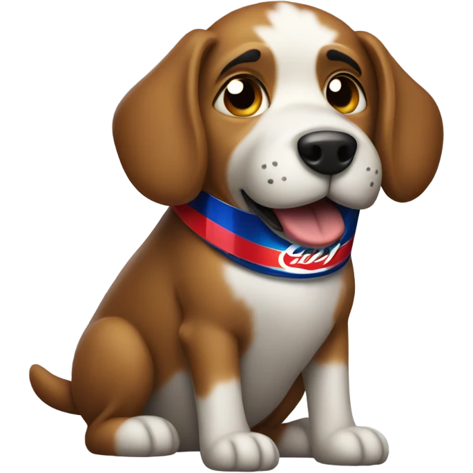 A dog with a Pepsi can emoji