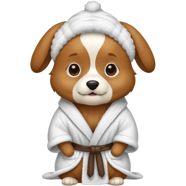 Dog wearing a bath robe emoji