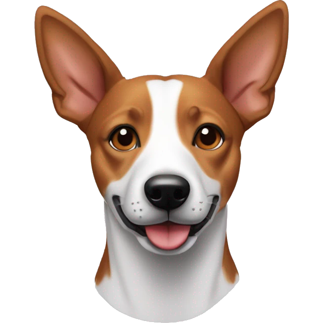 A basenji mixed with a jack russell emoji