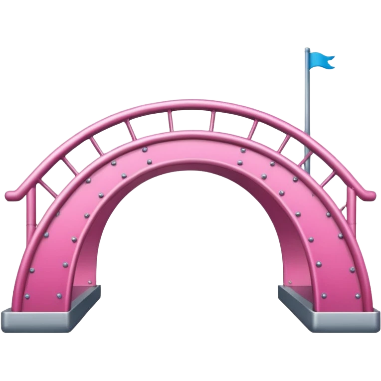 side view of a metal pink bridge emoji