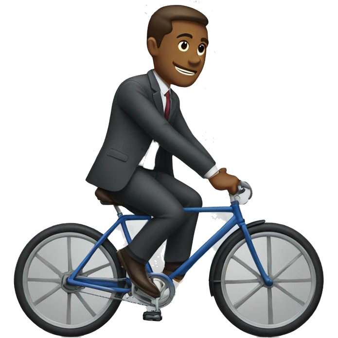 Man in a suit riding bike emoji