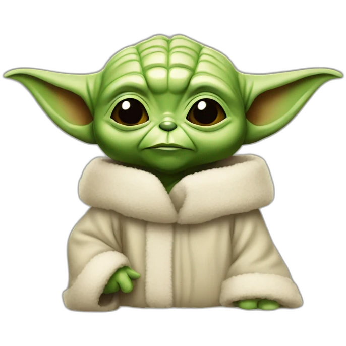 Yoda con sable navideño emoji