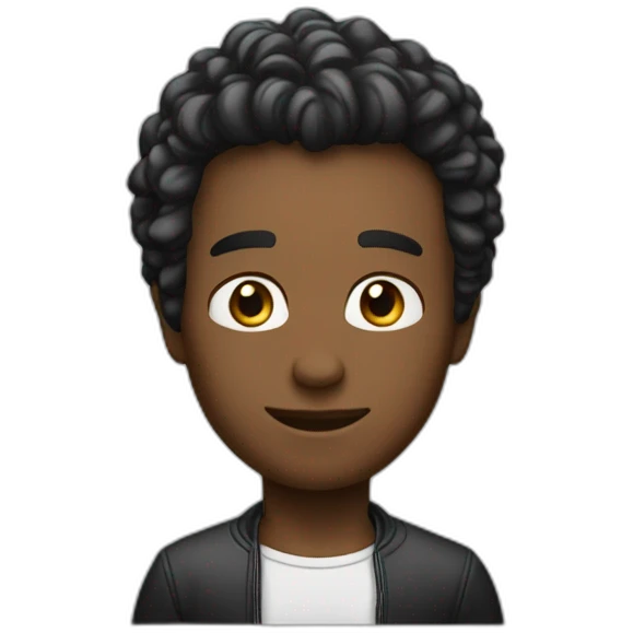 Petit voyou cheveux noirs et là Paul blanc emoji