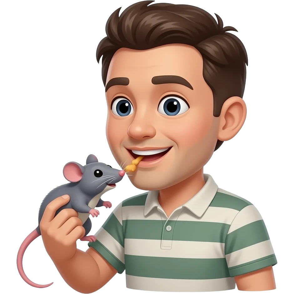 a person eating a rat emoji