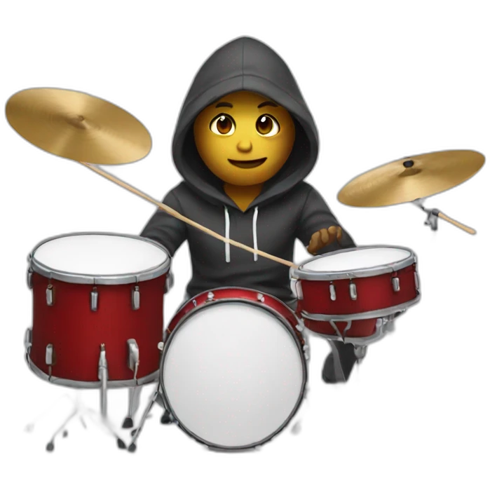 man in hoodie playing drums  emoji